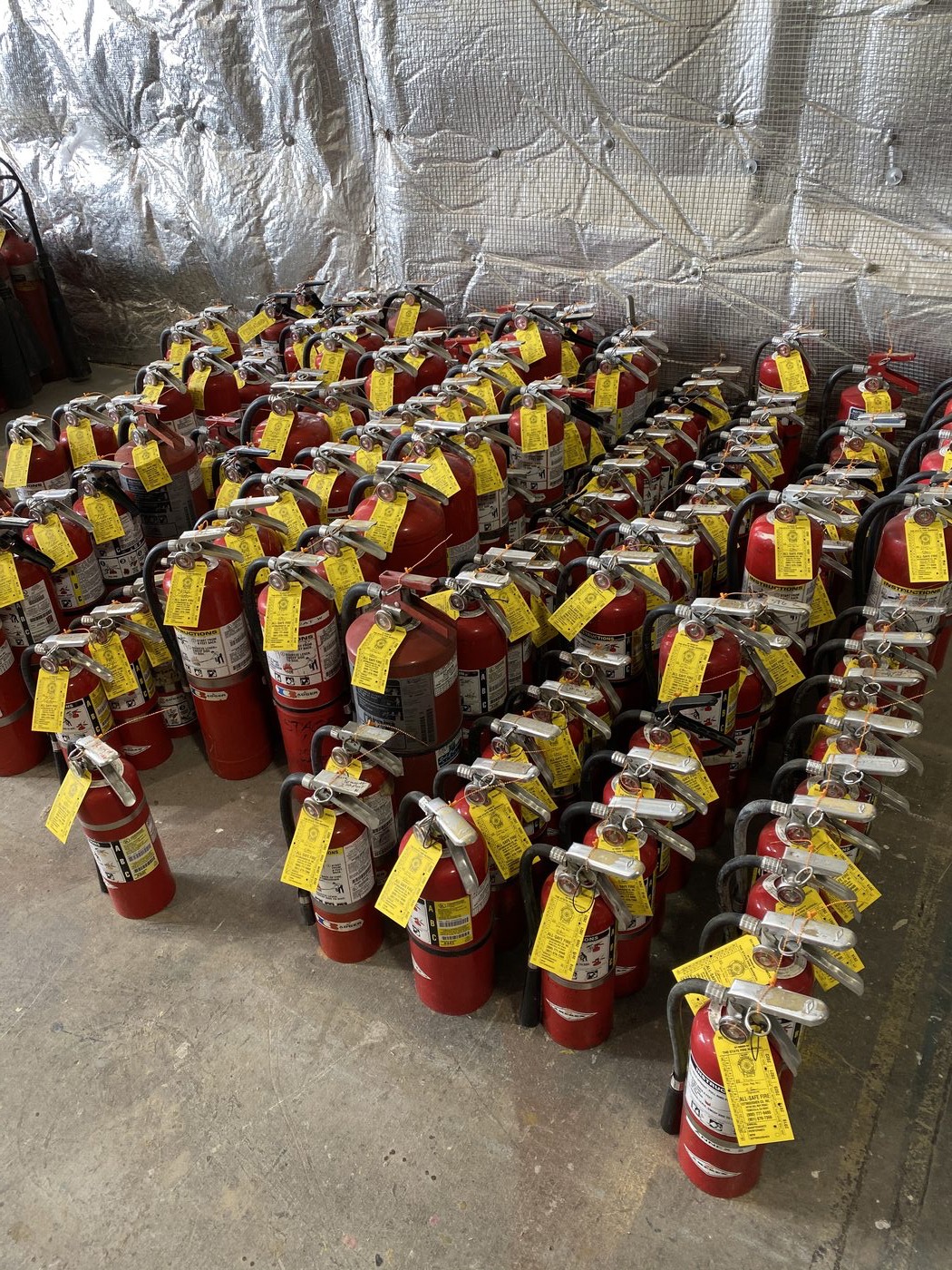 Portable extinguishers in the existing All-Safe project’s equipment photograph